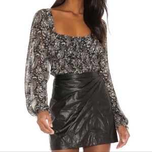 Free People Lolita Paisley Printed Top in Dark Combo Size Small